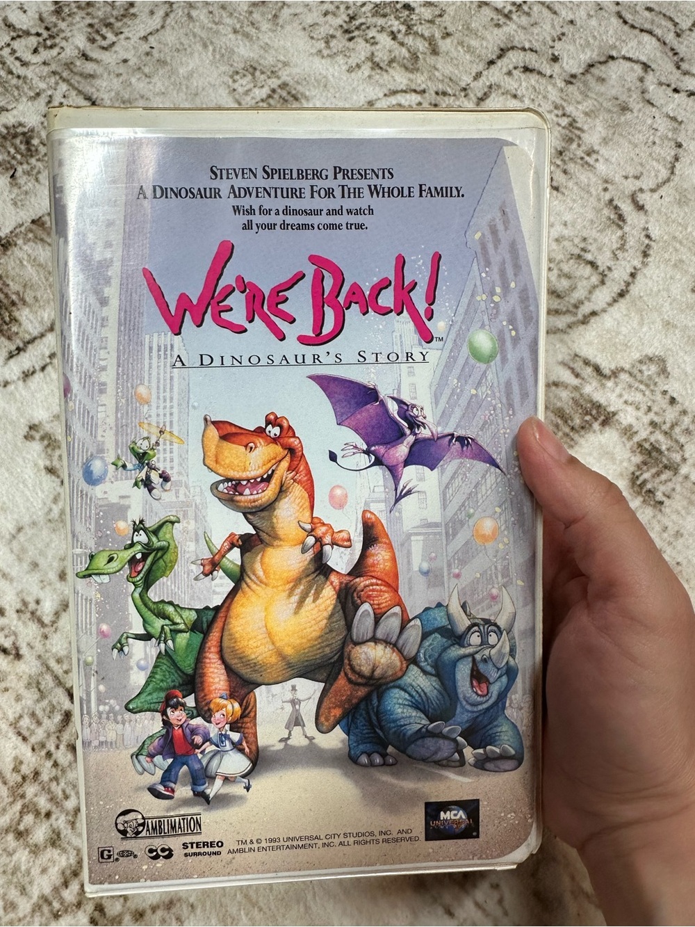 We’re Back A Dinosaur’s Story VHS 1993 Steven Spielberg Vintage Kids Movie